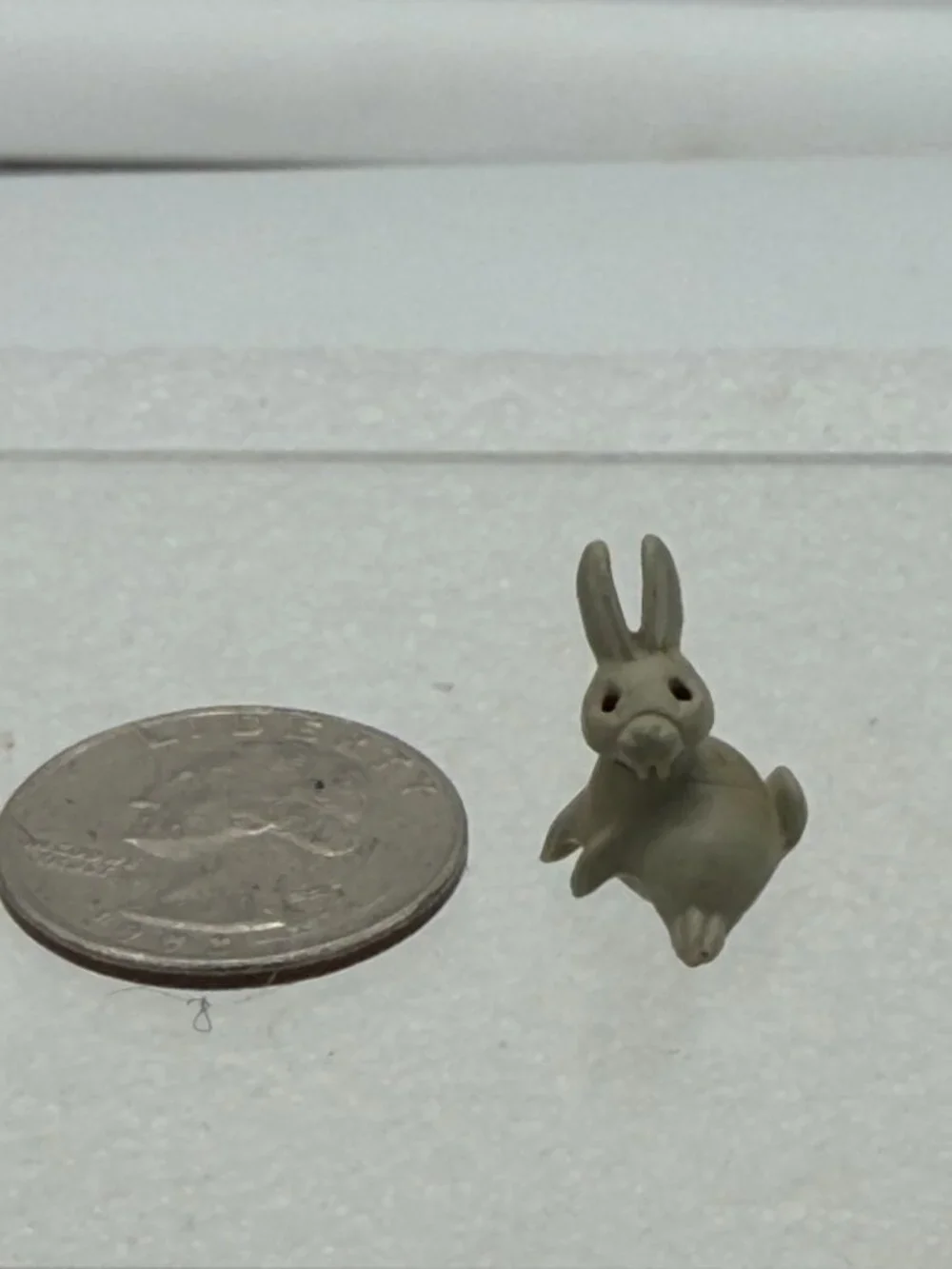Vintage Miniature Plastic Bunny Rabbit Figurine Toy West Germany